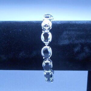 Bracelet, Simulated Black Diamond Link